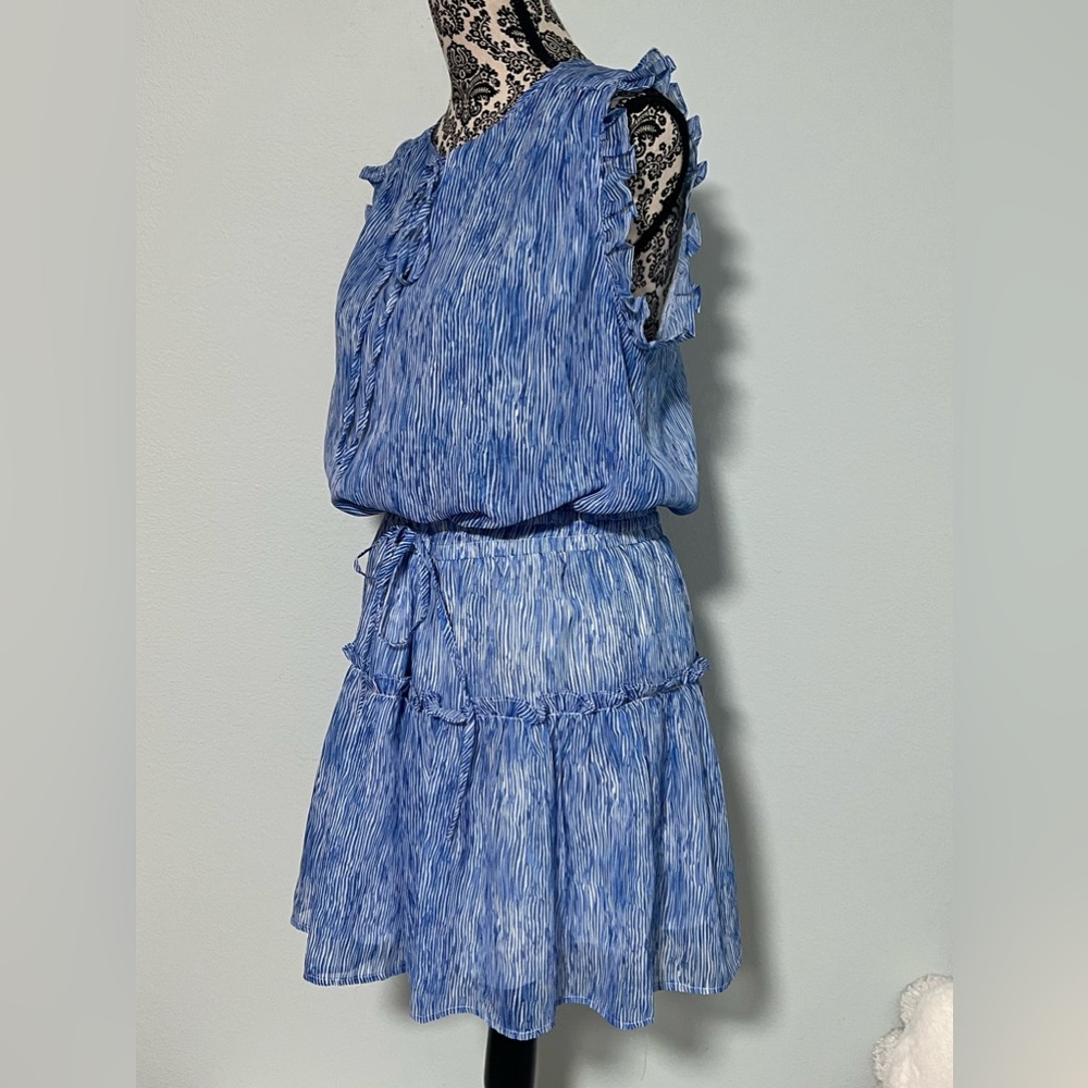 Blue Ruffle Sleeve Dress - Picture 5 of 5